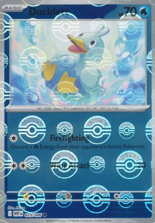 Ducklett — White Flare - Poké Ball Reverse Holo