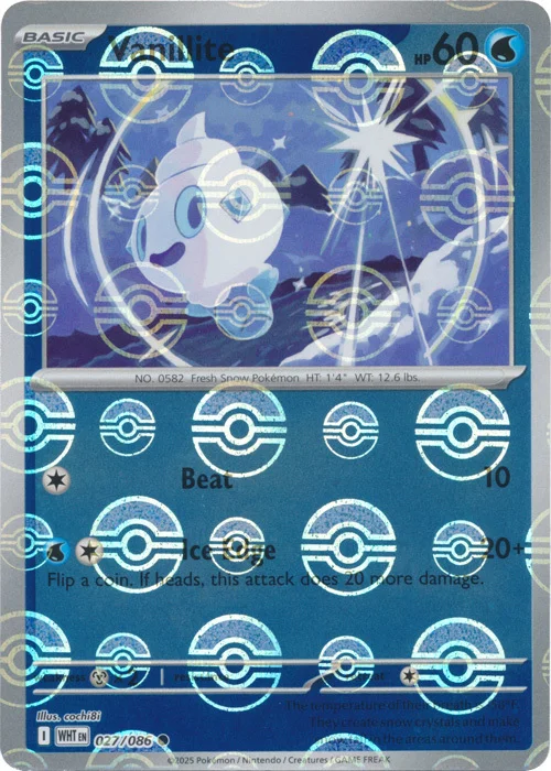 Vanillite — White Flare - Poké Ball Reverse Holo