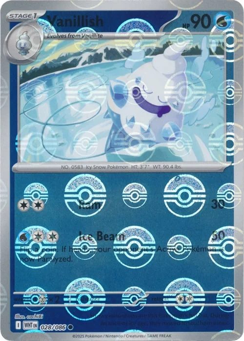 Vanillish — White Flare - Poké Ball Reverse Holo