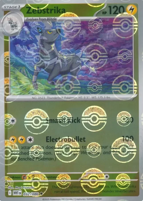 Zebstrika — White Flare - Poké Ball Reverse Holo