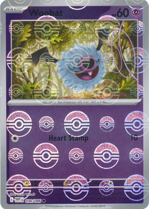 Woobat — White Flare - Poké Ball Reverse Holo