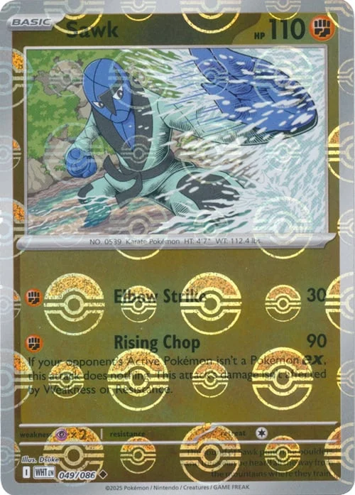 Sawk — White Flare - Poké Ball Reverse Holo