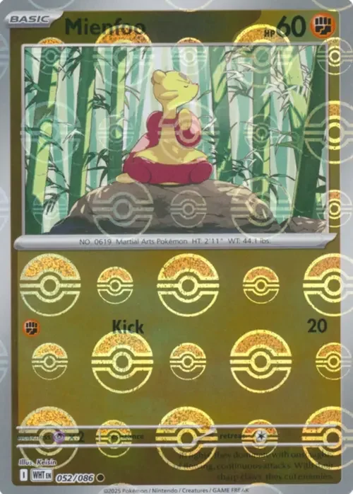 Mienfoo — White Flare - Poké Ball Reverse Holo