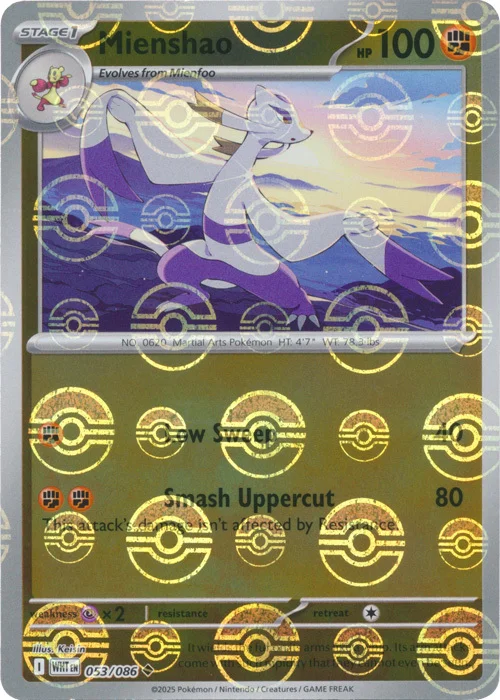 Mienshao — White Flare - Poké Ball Reverse Holo