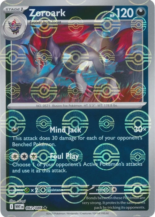 Zoroark — White Flare - Poké Ball Reverse Holo