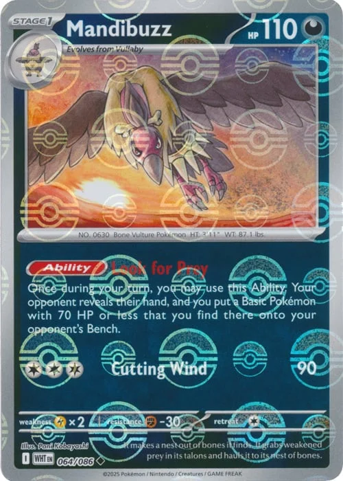 Mandibuzz — White Flare - Poké Ball Reverse Holo
