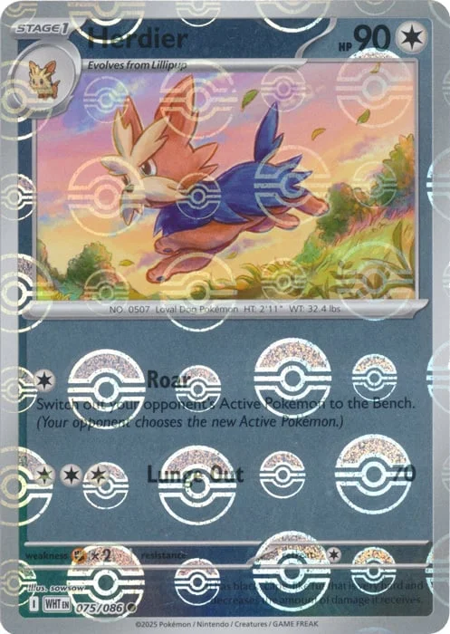 Herdier — White Flare - Poké Ball Reverse Holo