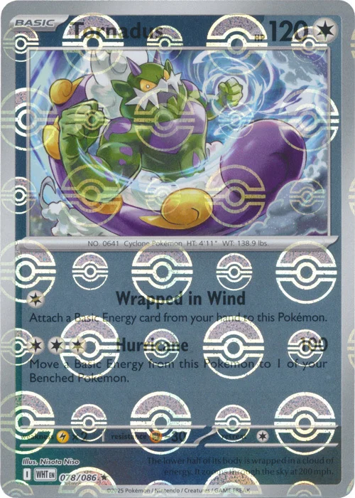 Tornadus — White Flare - Poké Ball Reverse Holo