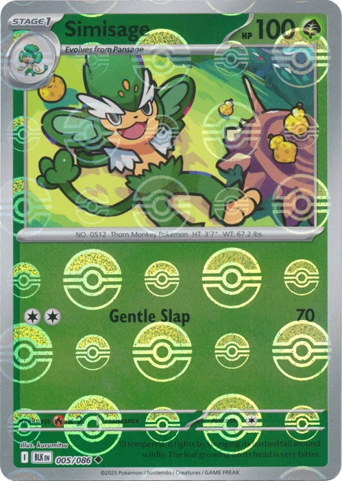Simisage — Black Bolt - Poké Ball Reverse Holo