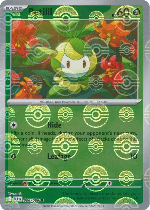 Petilil — Black Bolt - Poké Ball Reverse Holo