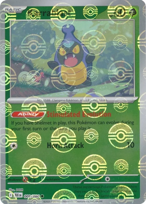 Karrablast — Black Bolt - Poké Ball Reverse Holo