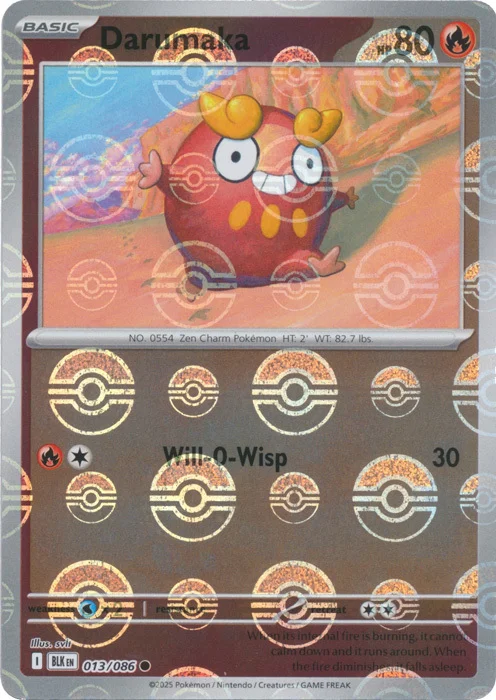 Darumaka — Black Bolt - Poké Ball Reverse Holo