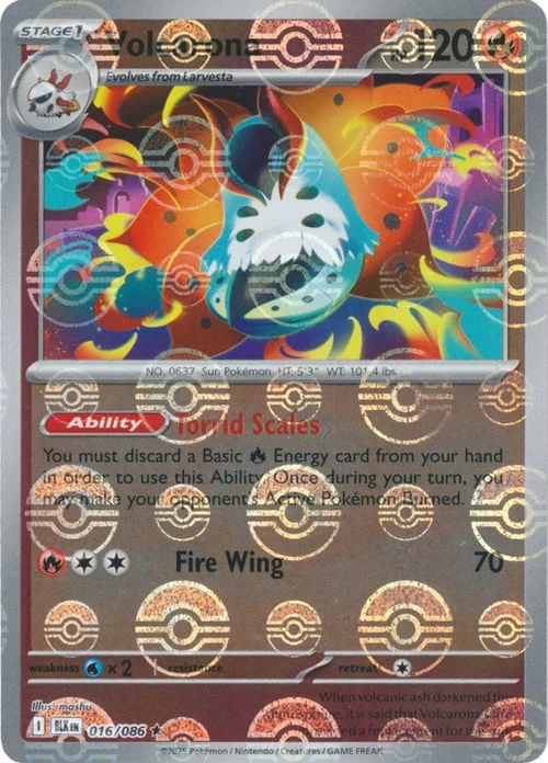 Volcarona — Black Bolt - Poké Ball Reverse Holo