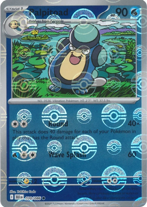 Palpitoad — Black Bolt - Poké Ball Reverse Holo