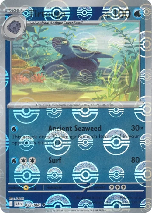 Tirtouga — Black Bolt - Poké Ball Reverse Holo