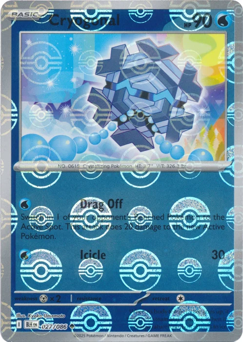 Cryogonal — Black Bolt - Poké Ball Reverse Holo