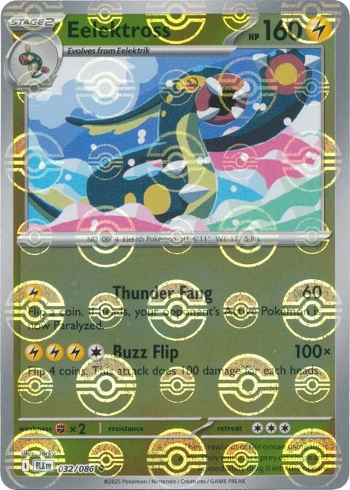Eelektross — Black Bolt - Poké Ball Reverse Holo