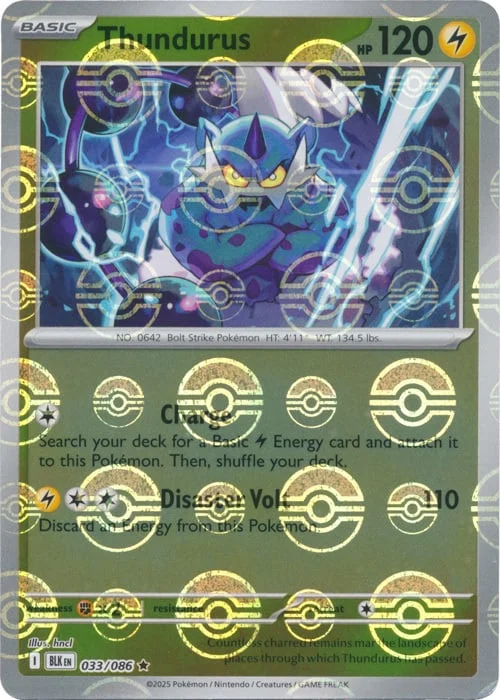 Thundurus — Black Bolt - Poké Ball Reverse Holo