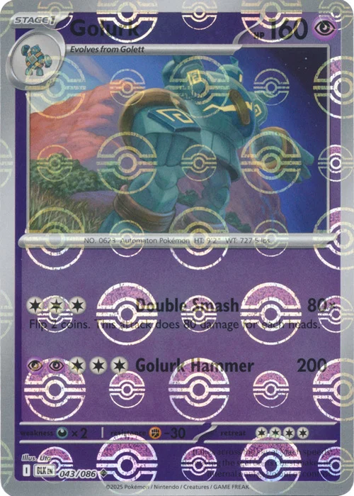 Golurk — Black Bolt - Poké Ball Reverse Holo