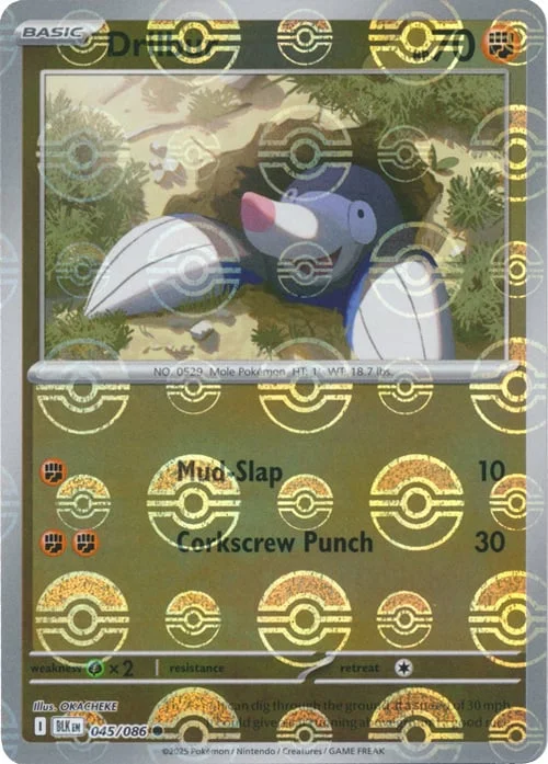 Drilbur — Black Bolt - Poké Ball Reverse Holo