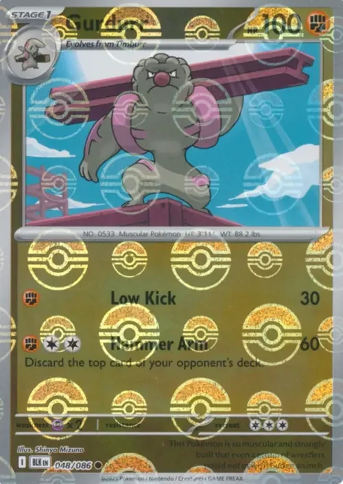 Gurdurr — Black Bolt - Poké Ball Reverse Holo