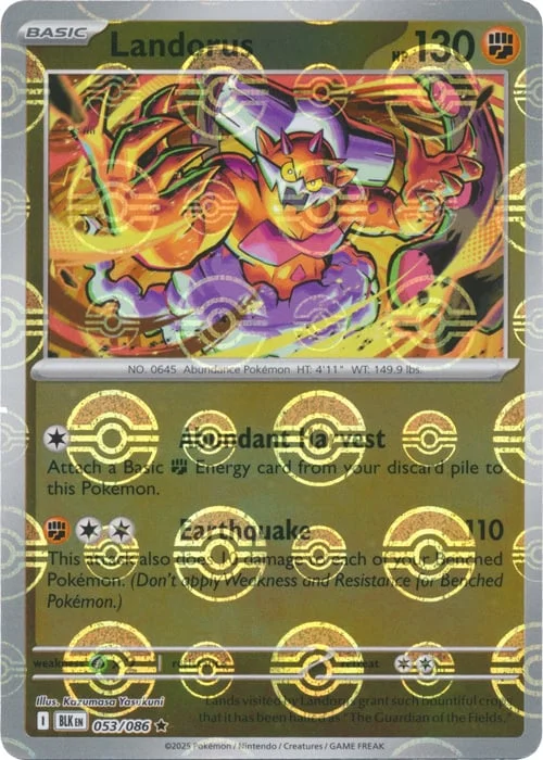 Landorus — Black Bolt - Poké Ball Reverse Holo