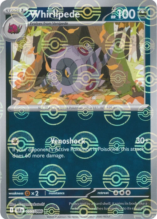 Whirlipede — Black Bolt - Poké Ball Reverse Holo