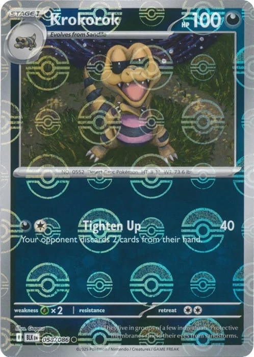 Krokorok — Black Bolt - Poké Ball Reverse Holo