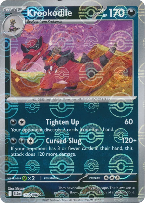 Krookodile — Black Bolt - Poké Ball Reverse Holo