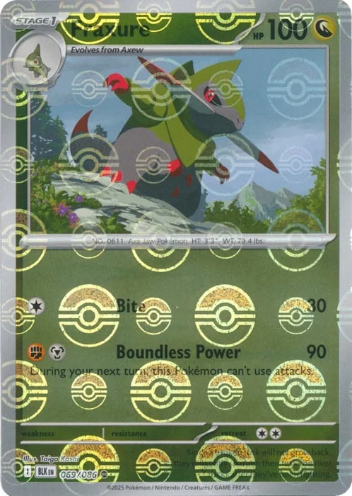 Fraxure — Black Bolt - Poké Ball Reverse Holo