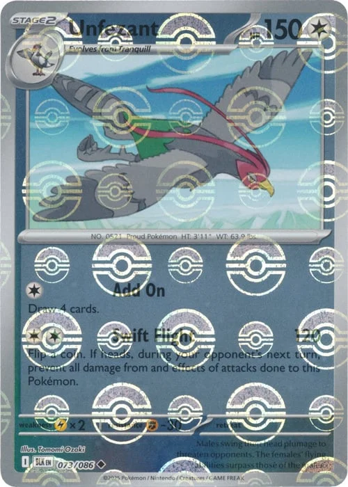 Unfezant — Black Bolt - Poké Ball Reverse Holo