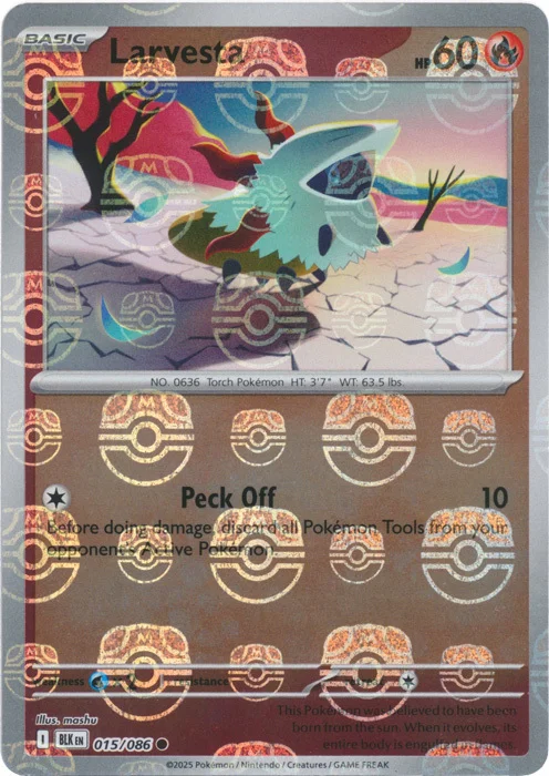 Larvesta — Black Bolt - Master Ball Reverse Holo
