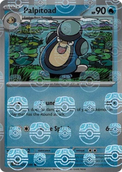 Palpitoad — Black Bolt - Master Ball Reverse Holo