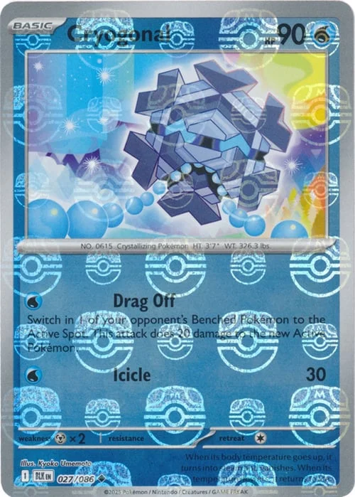 Cryogonal — Black Bolt - Master Ball Reverse Holo