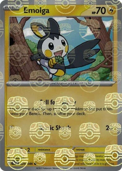 Emolga — Black Bolt - Master Ball Reverse Holo
