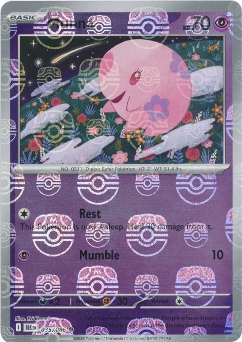 Munna — Black Bolt - Master Ball Reverse Holo