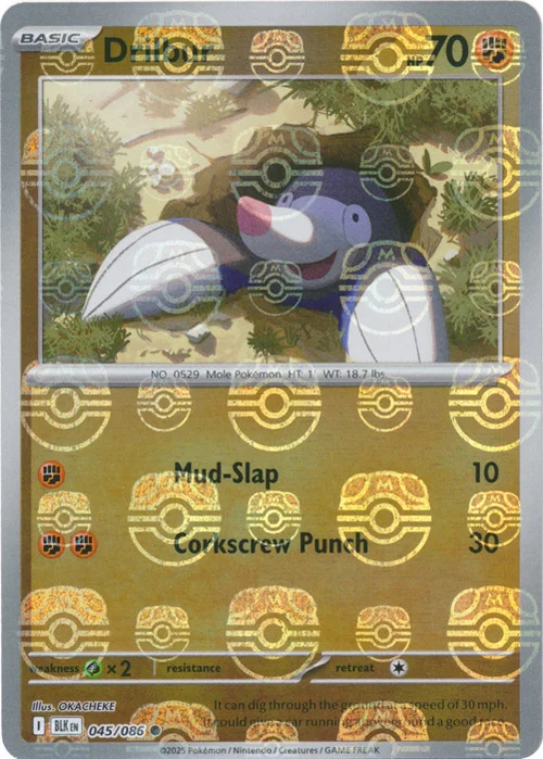 Drilbur — Black Bolt - Master Ball Reverse Holo