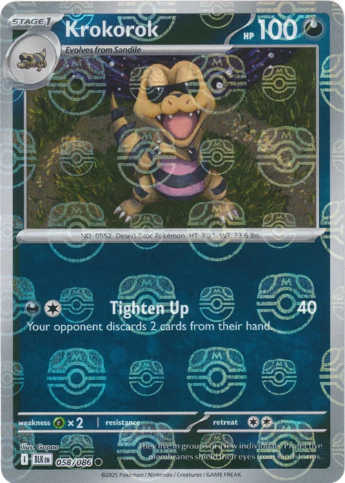 Krokorok — Black Bolt - Master Ball Reverse Holo