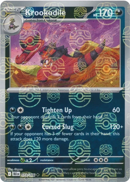 Krookodile — Black Bolt - Master Ball Reverse Holo