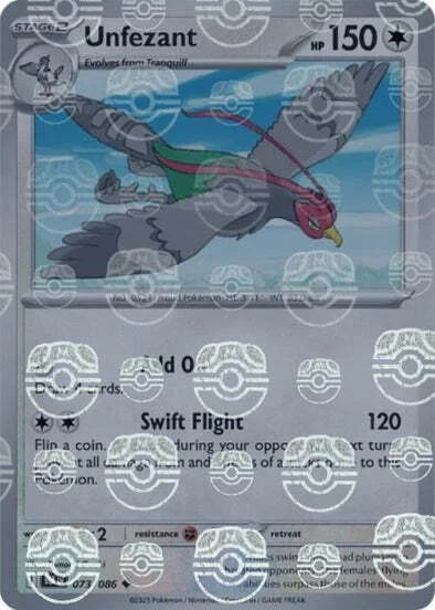Unfezant — Black Bolt - Master Ball Reverse Holo