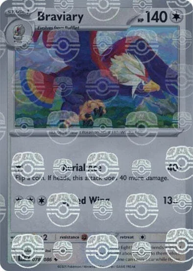 Braviary — Black Bolt - Master Ball Reverse Holo