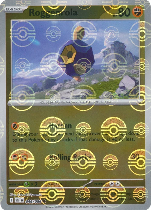 Roggenrola — White Flare - Poké Ball Reverse Holo