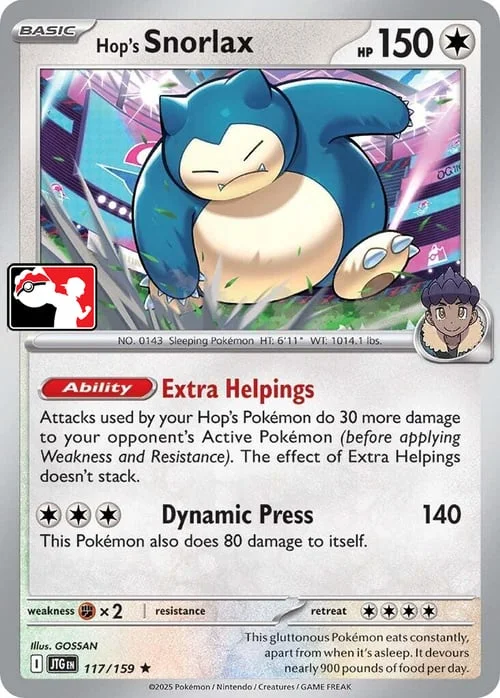 Hop's Snorlax — Play! Pokémon Prize Pack Series