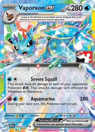 Vaporeon ex — Play! Pokémon Prize Pack Series