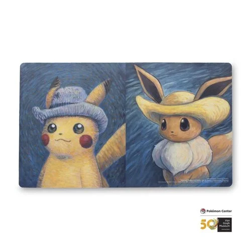 Pokémon Center × Van Gogh Museum: Pikachu & Eevee Inspired by Vincent's Self-Portraits Playmat — Pokémon Center