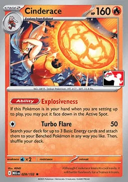 Cinderace — Play! Pokémon Prize Pack Series