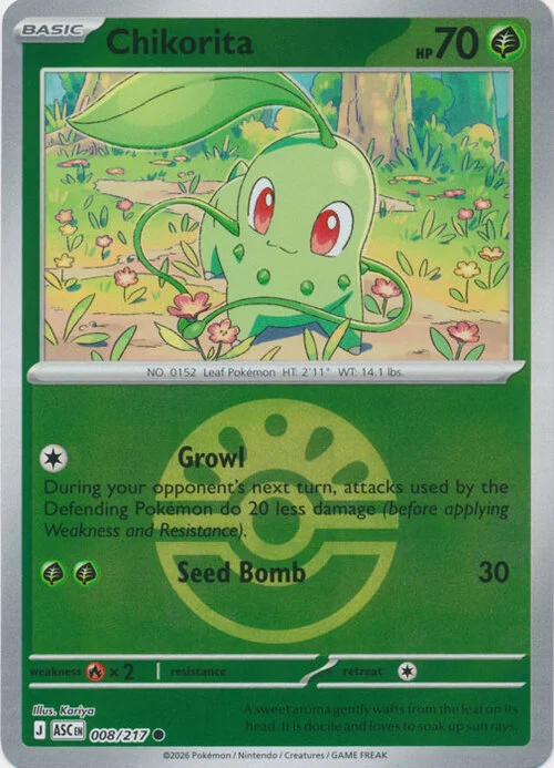 Chikorita — Ascended Heroes - Ball & Rocket Reverse Holo