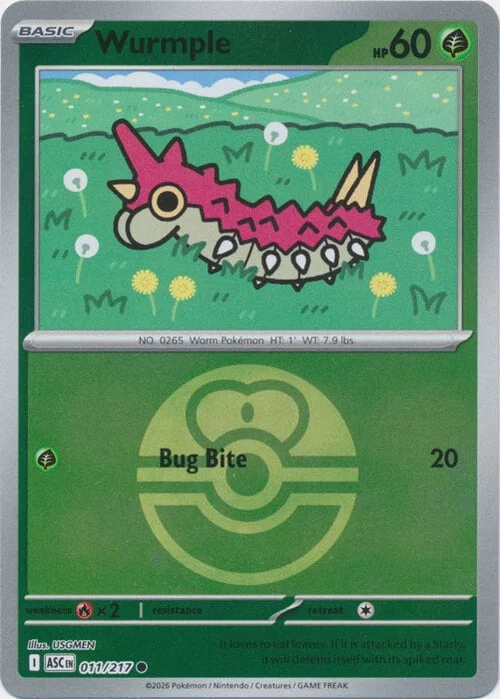 Wurmple — Ascended Heroes - Ball & Rocket Reverse Holo
