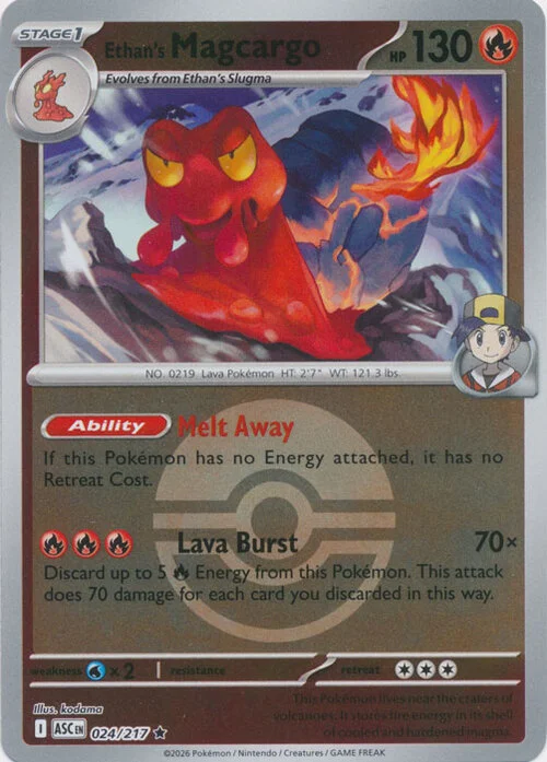 Ethan's Magcargo — Ascended Heroes - Ball & Rocket Reverse Holo