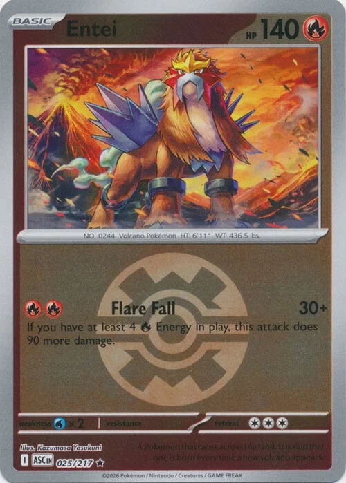 Entei — Ascended Heroes - Ball & Rocket Reverse Holo
